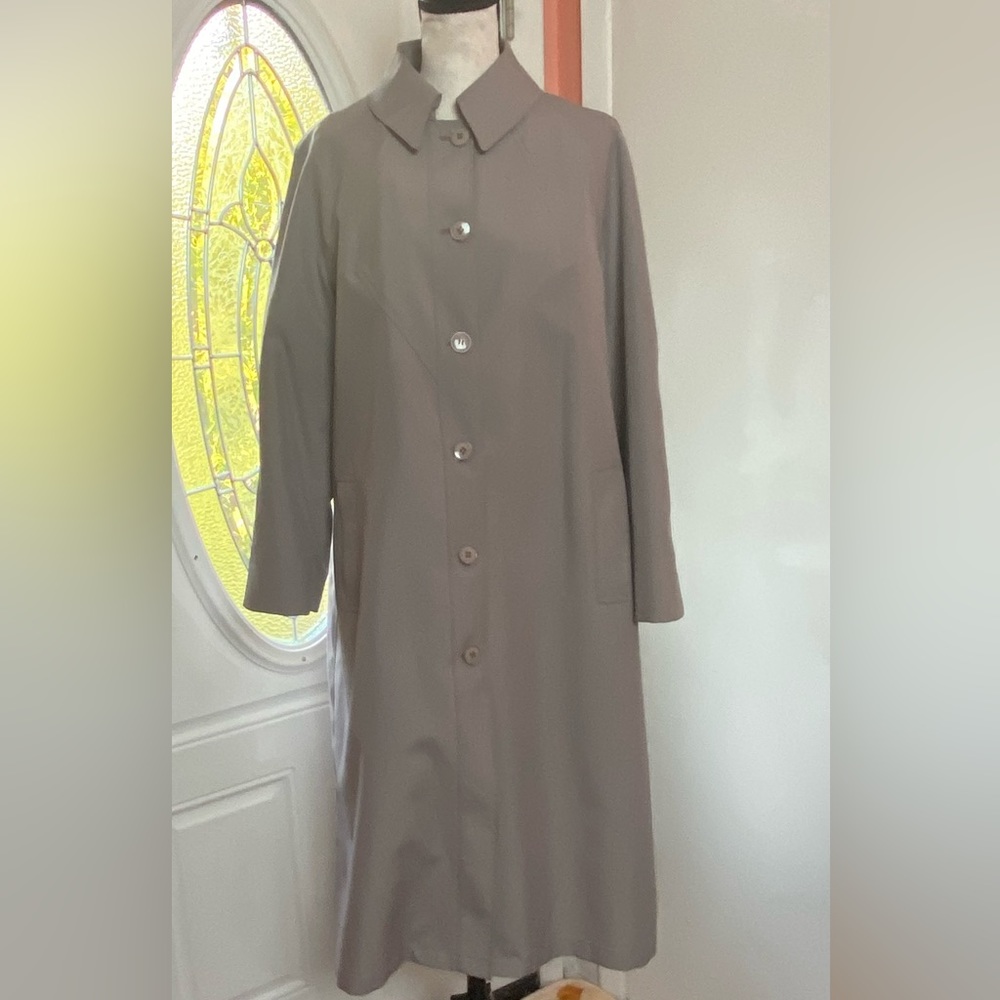 Vintage Misty Harbor Overcoat Removable Lining Size 14 Khaki Green Union Made